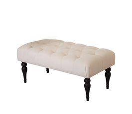 Atelier Del Sofa Banco de Terciopelo Crema 92x43x48cm